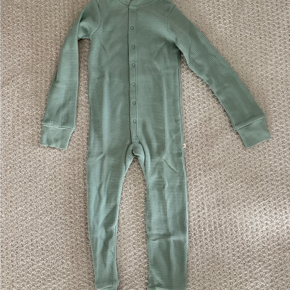 Shop Noble Kids Waffle One-Piece Sleeper Sage